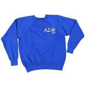 Vintage Alpha Sigma Phi Crewneck Sweatshirt Womens L Pink Embroidery 20/20 Sport